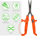 Saboten Stainless Steel Straight Blade Trimming Scissors Orange PT-12 160mm - Image 3