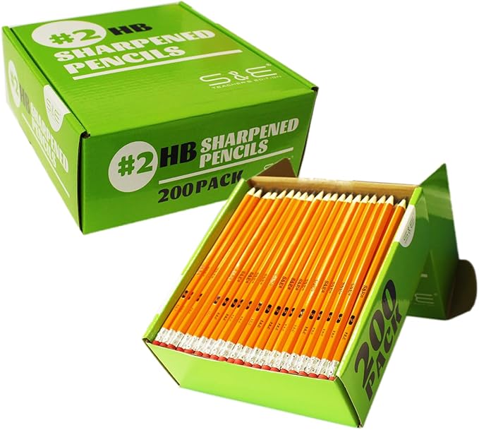 S & E TEACHER'S EDITION Woodcased #2 Pencils, Pre-sharpened, HB Lead Bulk Box by SETEACHERSEDITION