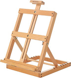 MEEDEN Heavy-Duty Tabletop Studio H-Frame Wooden Easel- Solid Beech Wood by MEEDEN