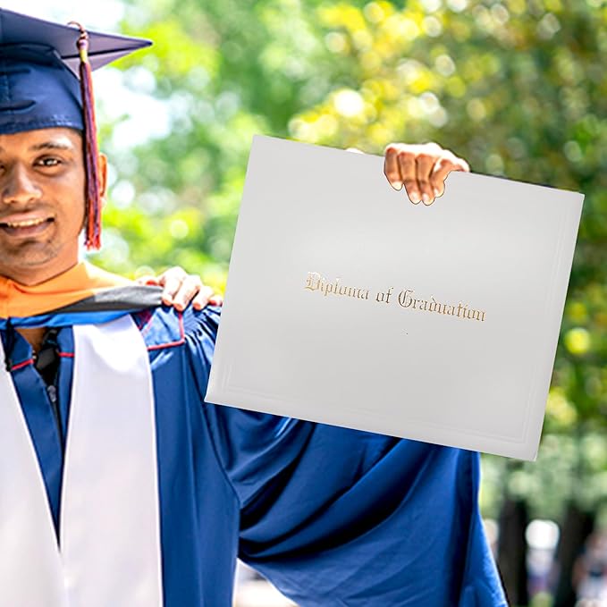 GraduationMall 11"x14" Imprinted Padded Diploma Cover Certificate Holder White - Image 6