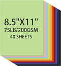 Cardstock 8.5 X 11, 40 Sheets 10 Colors Card Stock, 75lb/ 200gsm Copy Paper by Ciphyfee