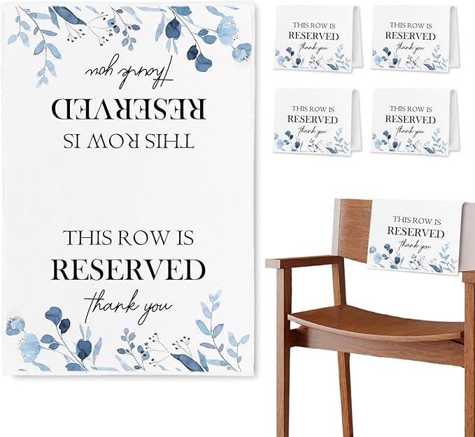 ChissNook Reserved Seating Chair Signs, This Row Is Reserved Pew Cloths Seating by Unknown