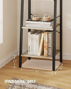 Hzuaneri Ladder Shelf, Bookshelf Bookcase, Freestanding Corner Storage Shelve - Image 5