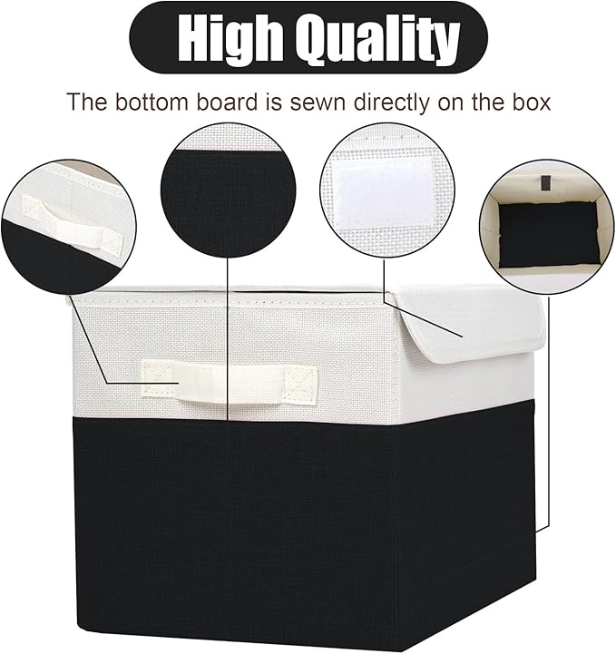 Bagnizer Large 22 Quart Linen Fabric Foldable Storage Bin Cube Organizer Basket - Image 5