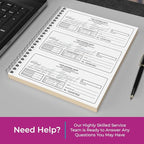Custom 8.5" x 7" Carbonless NCR Books in 3-Part Triplicate Invoices, Work Orders - Image 2