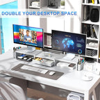 gianotter dual monitor stand riser with drawer and, package contents
