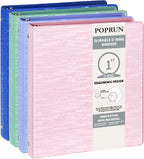 POPRUN 3 Ring Binder 1 Inch, Holds 175 Sheets of 8.5 x 11 Paper, Extra Durable by POPRUN