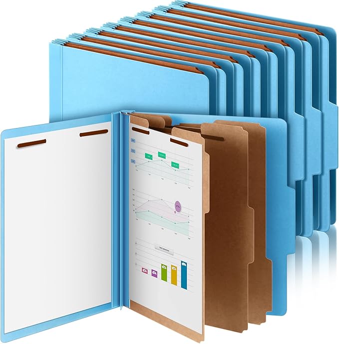 Skyygemm 24 Pcs Classification Folders Letter Size, 3 Divider Pressboard File by Skyygemm