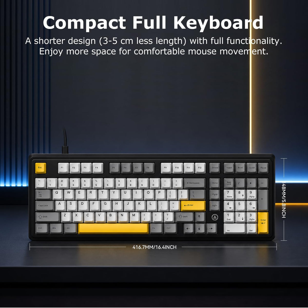 AJAZZ AK980 97% Wired Mechanical Keyboard, Gasket Hot-Swappable