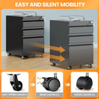 AFAIF 3 Drawer Mobile File Cabinet - Image 4