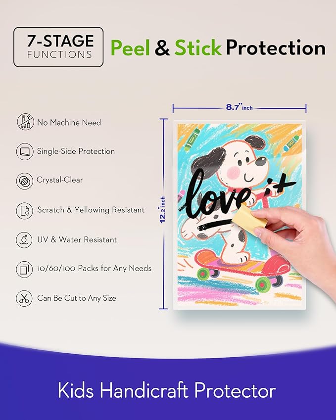 Uinkit 4mil Thicker Single-Sided Self-Adhesive Laminating Sheets, Office & Home - Image 2