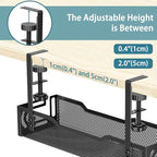 2Pack Under Desk Cable Management Tray, No Drill Mesh Desk Cable Tray, Wire - Image 3