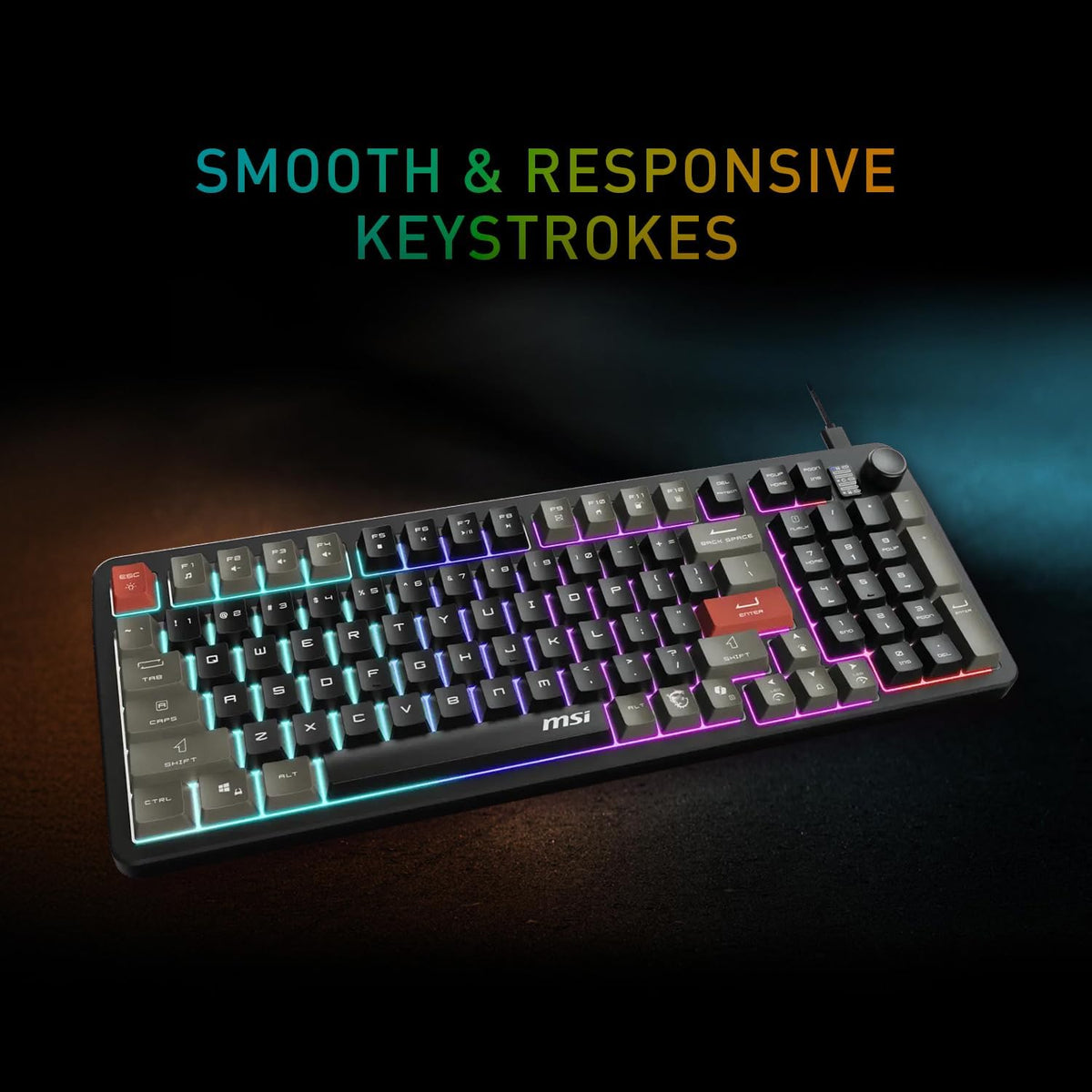 MSI Forge GK110 Combo US – Gaming RGB Keyboard & Mouse Set, 26-Key Anti-G...