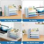 Marbrasse Desk Organizer and Accessories，4-Tier Paper Letter Tray Organizer - Image 6