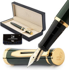 Wordsworth & Black Fountain Pen Set, 18K Gilded Extra Fine Nib, Includes 24 by WordsworthBlack