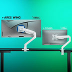 ARES WING Ultrawide Monitor Arm White - Image 2
