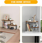Vrisa Desk Shelf Organizer Rotating Corner Rack 2 Tier Rotating Desktop Shelf - Image 6