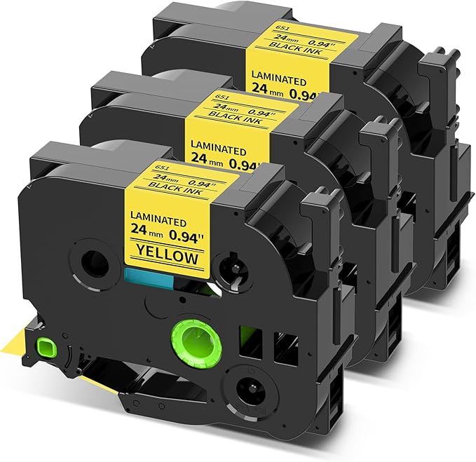 COLORWING TZe-651 24mm Yellow Label Tape Replacement by COLORWING