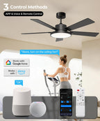 rgbcw smart 52" 2600lm led ceiling fan light shown in use