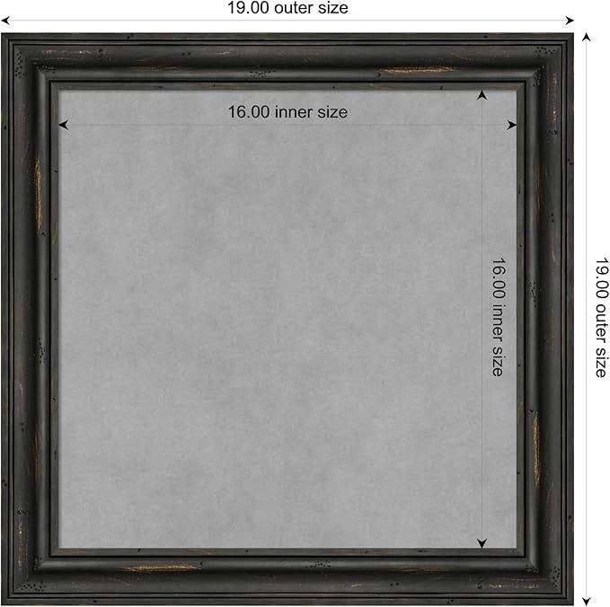 Amanti Art Black Framed Magnetic Board 19x19 Small Vision Board - Image 4