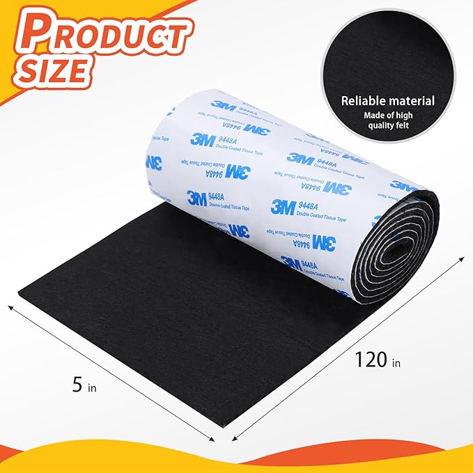 VOCOMO Felt Furniture Pads, Heavy Duty Felts Strip Roll - Image 2