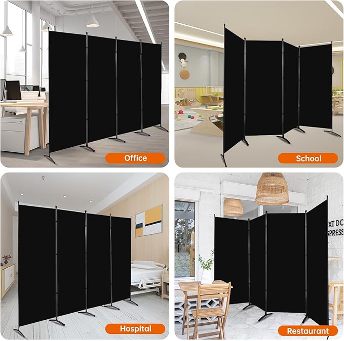 Room Divider 6FT Folding Privacy Screens, 4 Panel Partition Room Dividers - Image 7
