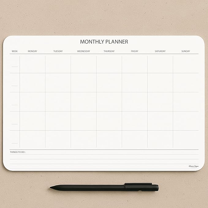 Undated Monthly Planner Notepad, Desk Calendar by CLEVERSIGNS