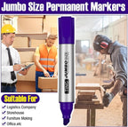 Fuutreo 10 Pack Jumbo Permanent Markers Bulk Large Chisel Tip Permanent Markers - Image 6