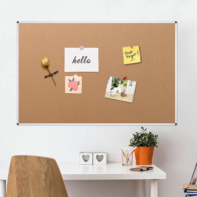 VIZ-PRO Large Cork Bulletin Board, 72 X 48 Inches, Wall-Mounted Corkboard - Image 6