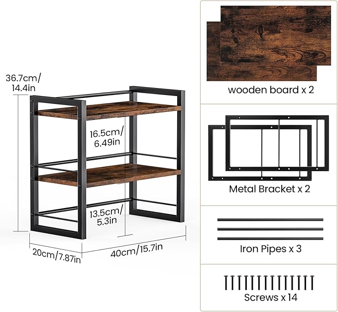 ART-GIFTREE Office Desk Shelf Organizer, Wood Desktop Bookshelf Supplies - Image 3