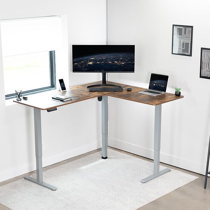 VIVO Electric Corner 63 x 55 inch L-Shaped Standing Desk, Memory Height - Image 8