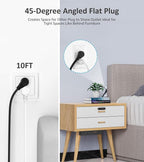 Under Desk Power Strip with 3M Adhesive, Removable Under Desktop Mount Plug - Image 6