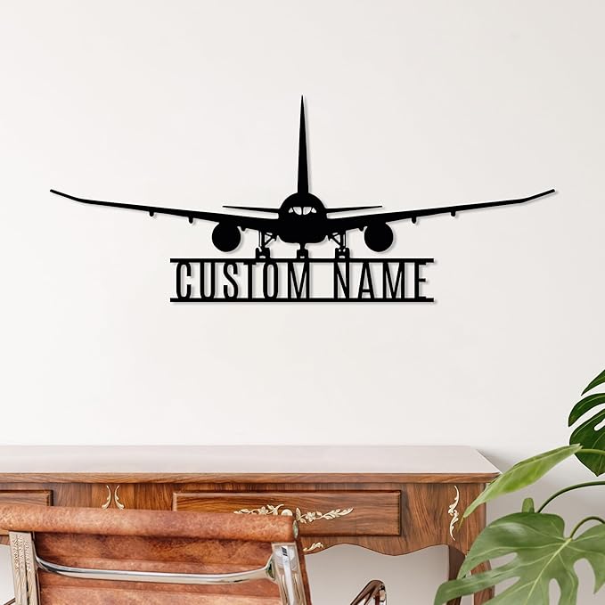 Personalized Metal Airplane Wall Art, Airplane Name Sign, Customized Pilot Name - Image 7