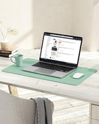 YSAGi Non-Slip Leather Desk Pad, Waterproof Laptop Computer Desk Keyboard Mat - Image 2