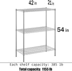 Regal Altair 21" Deep x 42" Wide x 54" Height Wire Shelving Kit | 3-Tier | NSF - Image 3
