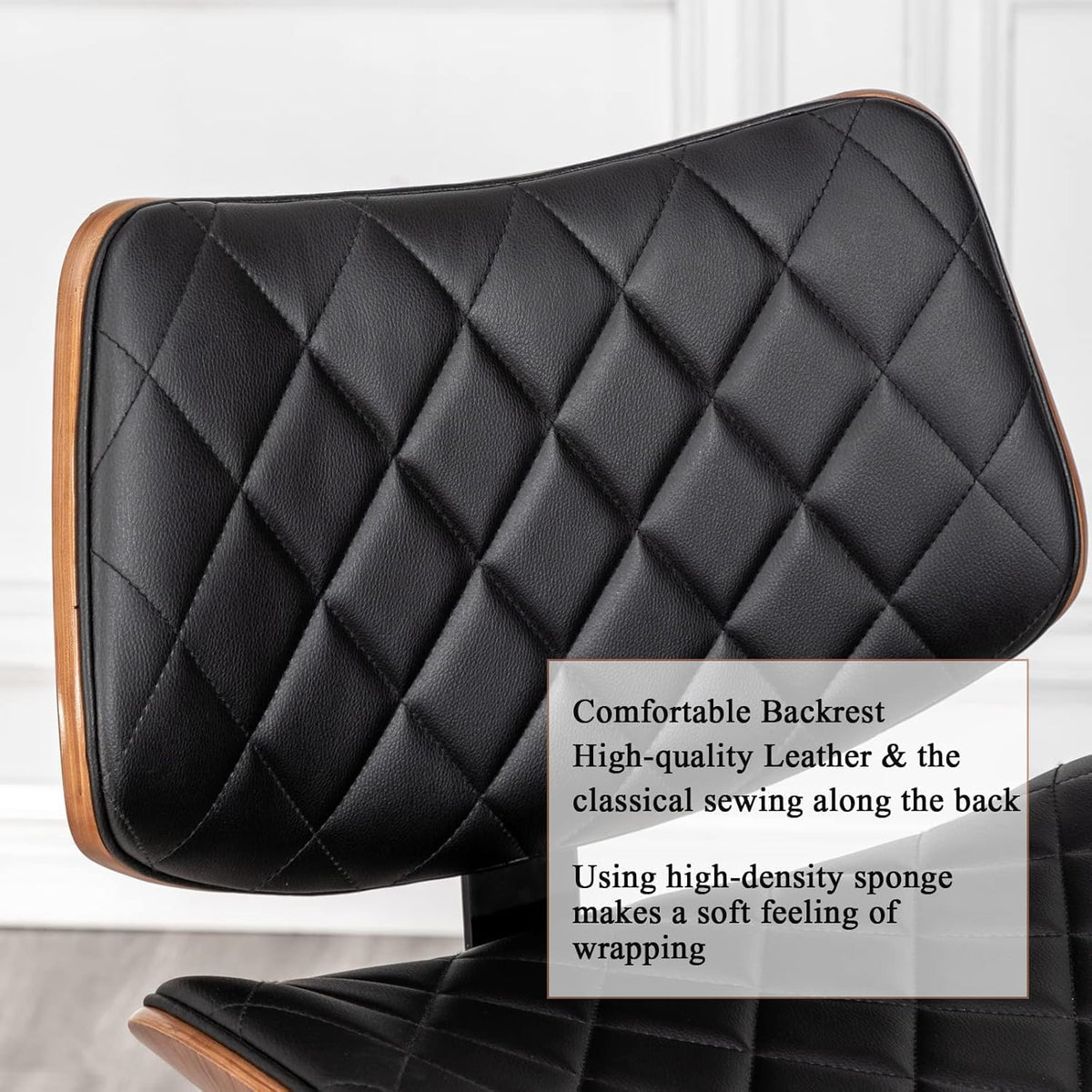 LUNLING Swivel Bar Stools with Backs and Footrest Set of 4,Adjustable Mid Cen...