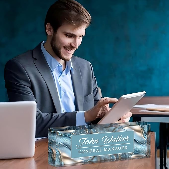 Personalized Name Plate for Desk, Custom Acrylic Desk Name Sign, Office - Image 5