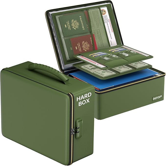 ENGPOW Fireproof Document Box, Hard Fireproof Box by ENGPOW