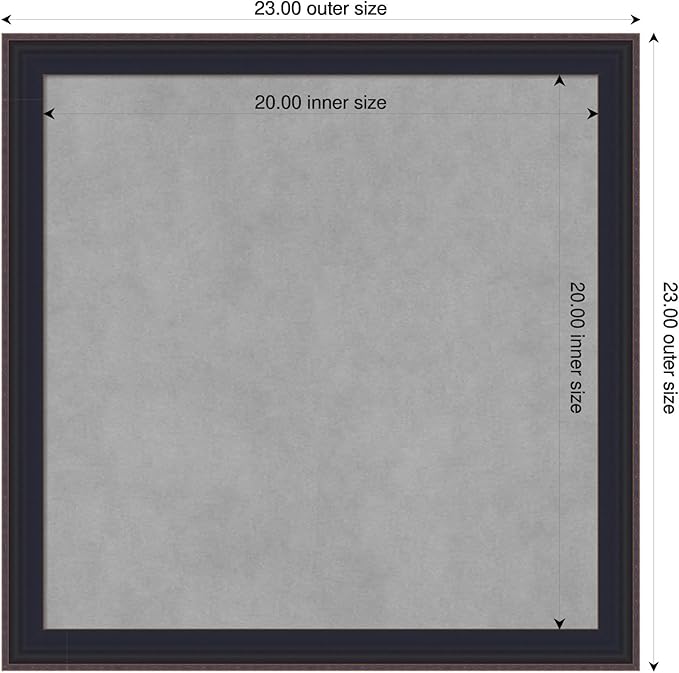Amanti Art Black Framed Magnetic Board 23x23 Medium Vision Board - Image 2