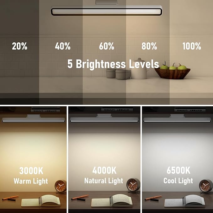 XmnSoly Magnetic Light Bar, 16.5in Rechargeable LED Desk Light Bar - Image 2