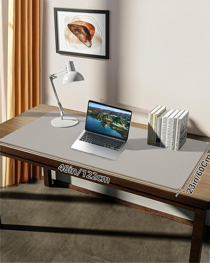 Leather Desk Pad Protector, Large Office Mat & Mouse Pad, Non-Slip Laptop Desk - Image 7