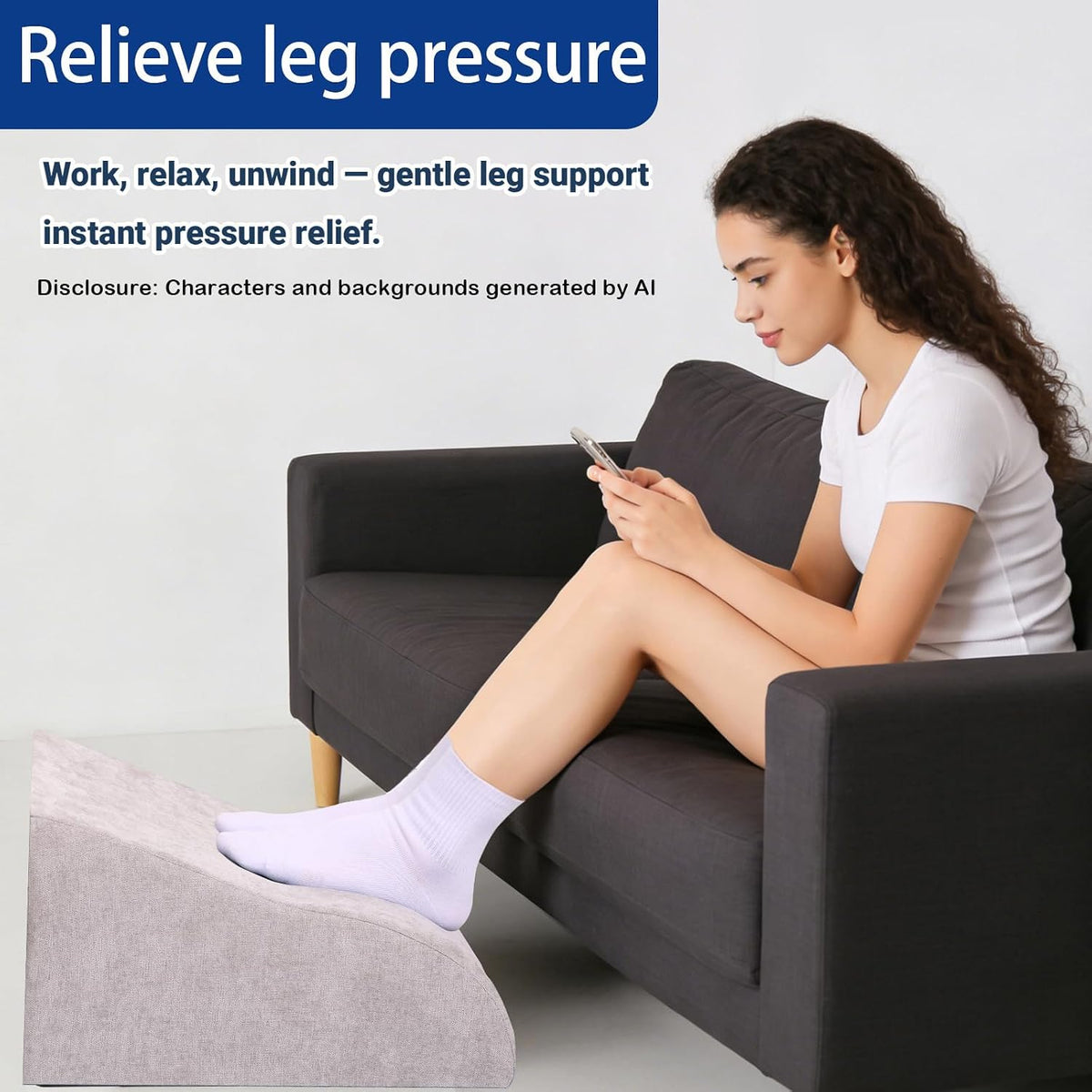 Foot Rest for Under Desk at Work, Ergonomic Under Desk Footrest with Washable...