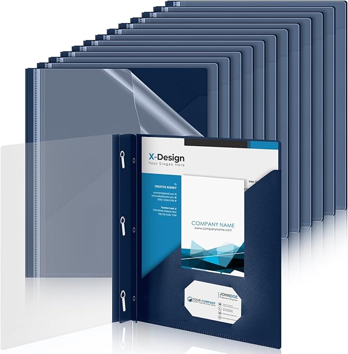 Teling 24 Pcs Clear Front Report Covers by Teling