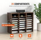 VEVOR 24-Compartment Office Mailbox, Adjustable Shelves, Wood Literature Sorter - Image 5