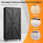 75" tall wheeled garage storage cabinet, rolling metal, package contents