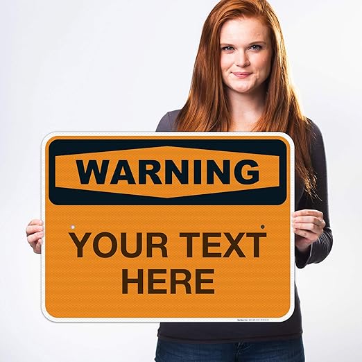 Custom Warning Sign, OSHA Sign, 18x24 Inches, 3M EGP Reflective .080 Aluminum - Image 2
