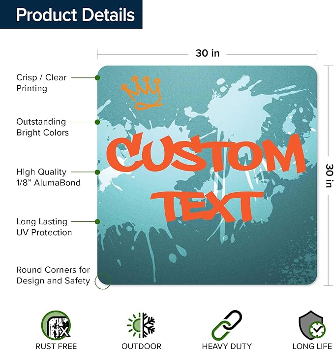 Custom Sign, Custom Street Sign, 11 Font Colors, 13 Font Styles, 4 Hole Options - Image 6