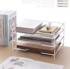 SANRUI Paper Letter Tray Organizer 3 Tier Acrylic Desk File Organizer - Image 4
