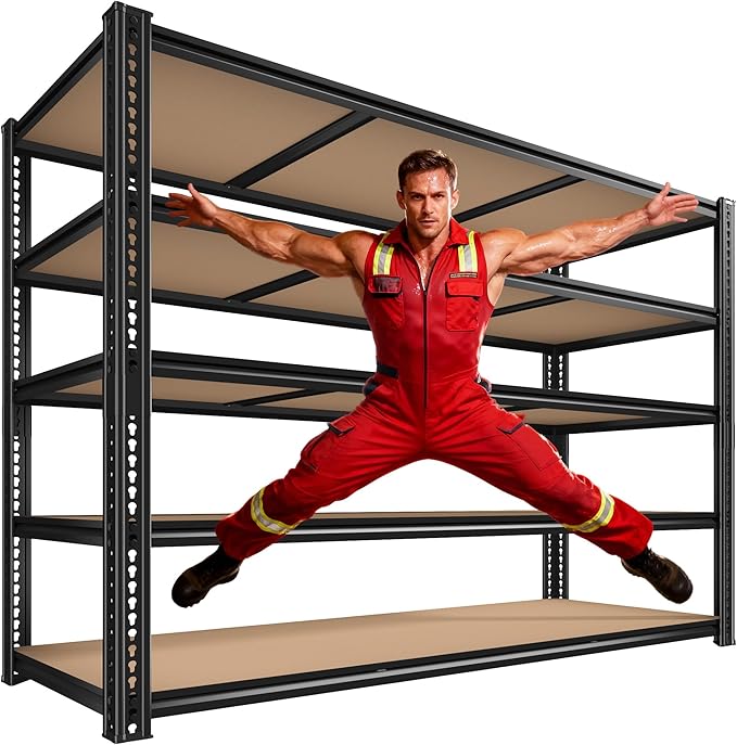 ROOMFAVE 60" W Garage Shelving 72" H Metal Shelving 3500LBS Storage Shelves by RoomFave-organizeyourjoy