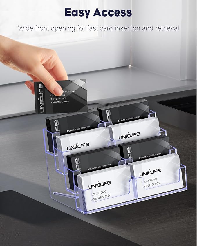 Uniclife 2 Pack Acrylic Business Card Holder - Image 3